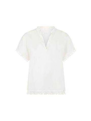 Marc Cain Блуза из льна декорированная бахромой