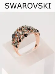 Кольцо Россыпь из серо-черных камней Swarovski