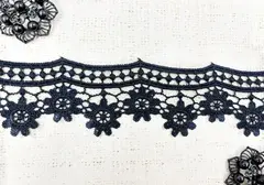 Кружево плетеное, ш. 5,5 см, тёмно-синий