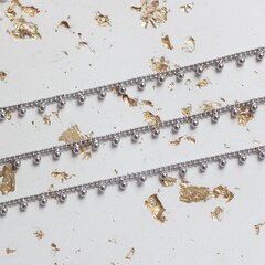 Цепочка с подвесками шариками звено 1,8 мм, родирование, 32 см, А146-1 (32см)
