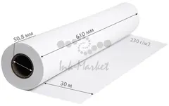 Бумага Cactus CS-PG230-61030 24"(A1) 610мм-30м/230г/м2/белый глянцевое универсальная (с покрытием) втулка:50.8мм (2") — фото 2