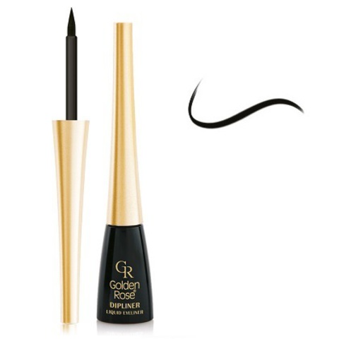 Golden Rose Подводка DIPLINER Liquid Eyeliner твёрдая кисть,чёрная