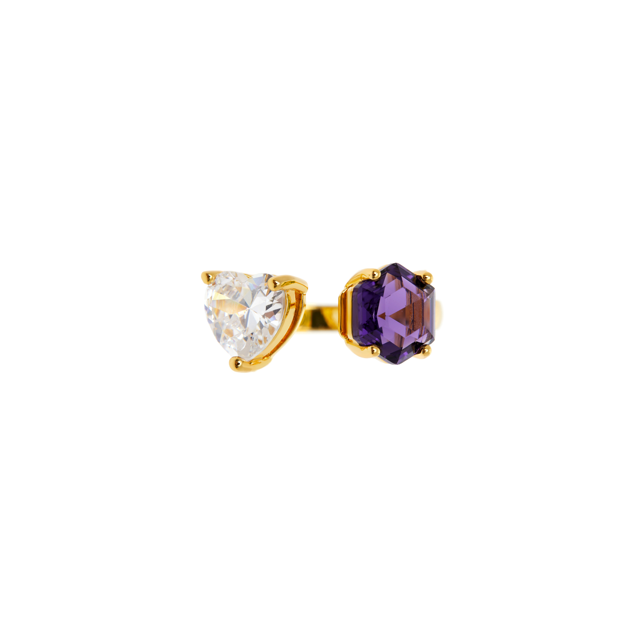 Кольцо Double Love Ring – Clear Violet купить онлайн по цене 5742 ₽ |  Интернет-магазин VIVA LA VIKA