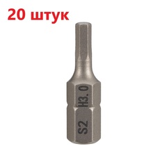 Бита шестигранная HEX 3,0 х25мм S2 20шт SGS 6325-H3.0-20