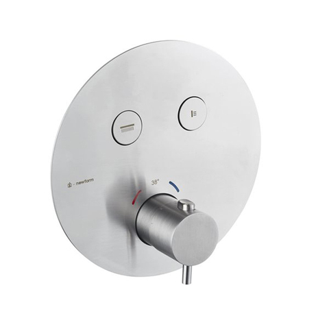 Newform X-STEEL 316 70426EX.50.050 Смеситель для душа, встраиваемый, термостатический, на 2 источника, переключение - кнопки, цвет: INOX
