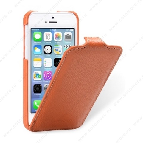 Чехол-флип Melkco для iPhone SE/ 5s/ 5C/ 5 Leather Case Jacka Type (Orange LC)