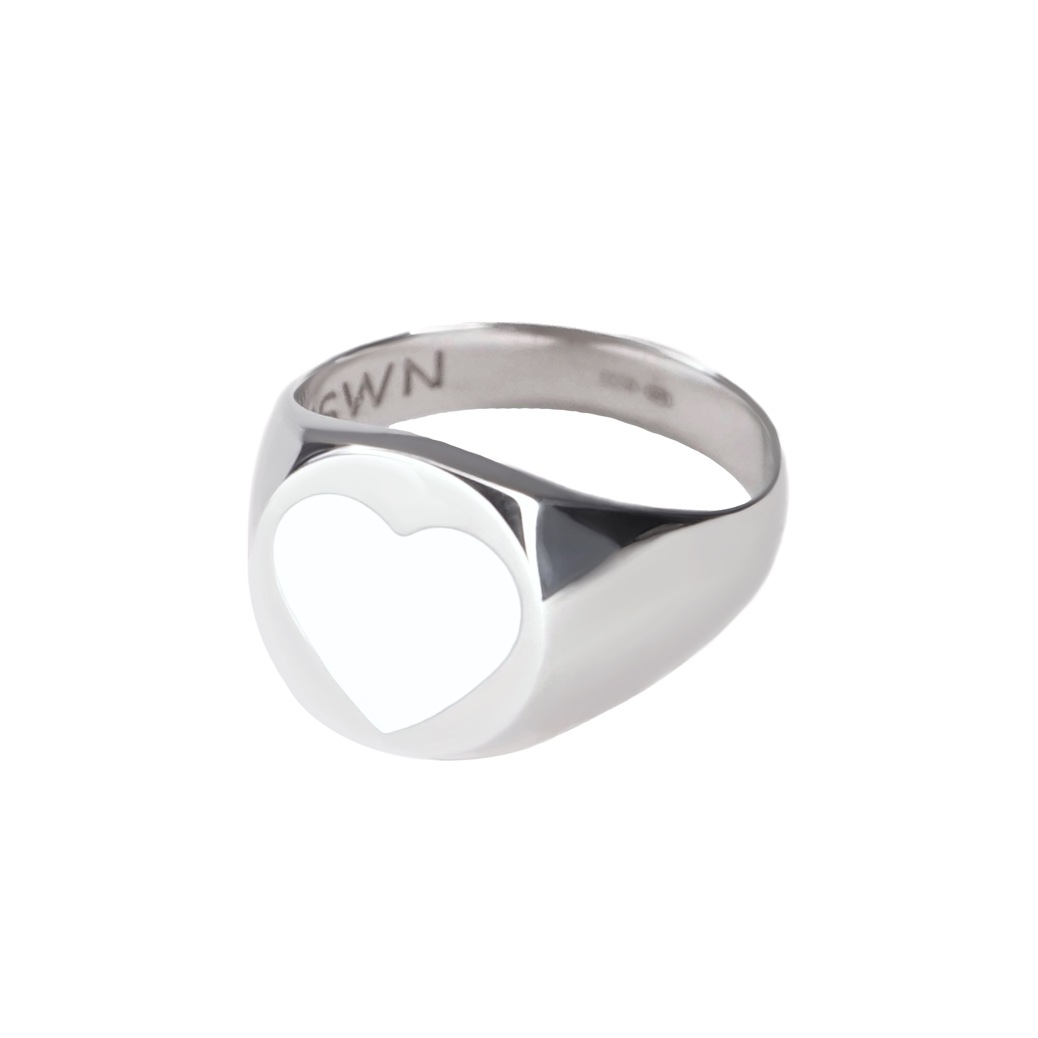MOONSWOON Кольцо-печатка Silver White Heart Ring moonswoon кольцо хрустальная печатка
