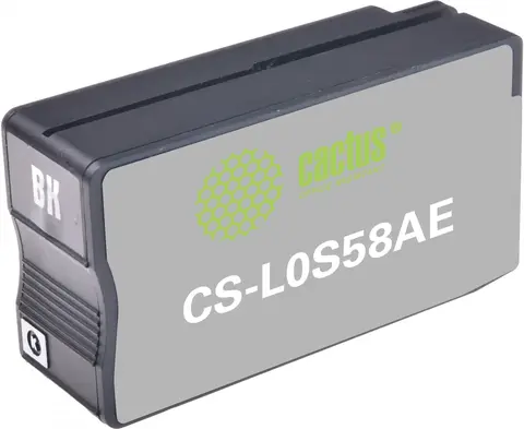 Картридж струйный Cactus CS-L0S58AE 953 черный (58мл) для HP OJ 7720 Pro, 7730, 7740, 8210