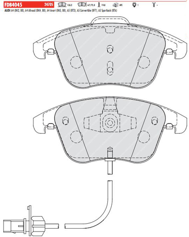 FDB4045 Тормозные колодки дисковые OE 'PREMIER'