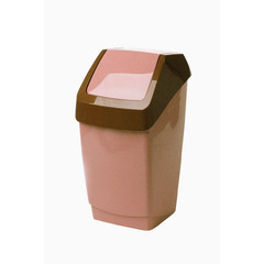 Ведро для мусора с крышкой-вертушкой М-пластика Хапс 15 л пластик бежевое (26х25х46 см)