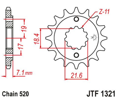 Звезда Передняя Ведущая JT JTF1321.13 36113 CB300 CRF250 CRF300 XR250