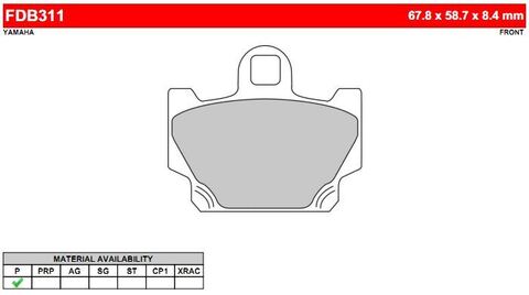 FDB311P Тормозные колодки дисковые MOTO, блистер 2 шт
