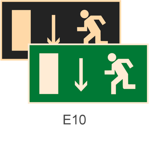 фотолюминесцентный знак эвакуации Е10 Указатель двери эвакуационного выхода (левосторонний)
