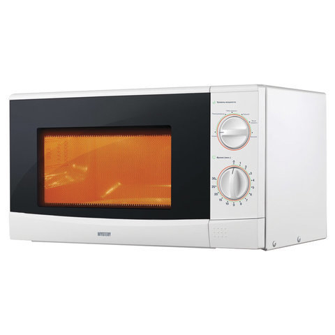 Микроволновая печь MYSTERY MMW-2012, объем 20 л, мощность 800 Вт, механическое управление, таймер, белая