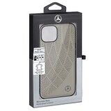 Кожаный чехол Mercedes-Benz DIQ для iPhone 14 (Бежевый)