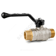 Кран шаровой латунь никель Pride Ду 15 Ру40 НР полнопроходной рычаг аналог 11б27п1 LD 47.15.Н-Н.Р