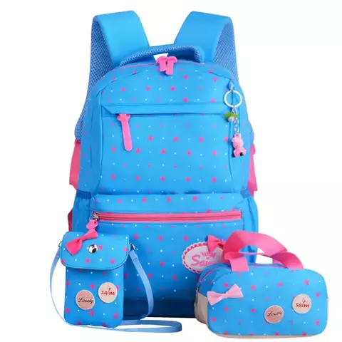 Çanta \ Bag \ Рюкзак Saiming light blue pink stars