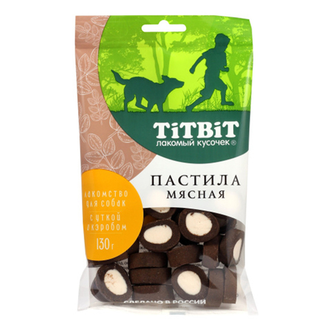 Лакомство TitBit Пастила мясная с уткой и кэробо , для собак, 130 г.