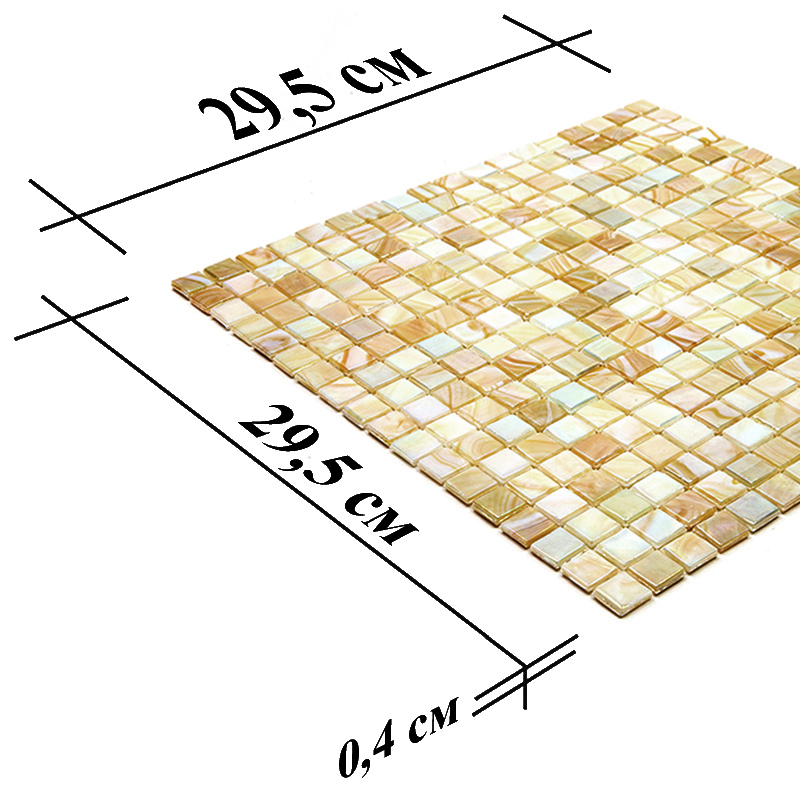 NB508-m Мозаика одноцветная чип 15 стекло Alma Mono Color бежевый светлый квадрат глянцевый перламутр