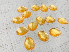 Стразы пришивные акрил, р. 1,3х1,8 см, оранжевый