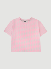 Футболка оверсайз Mjölk Клетка розовая