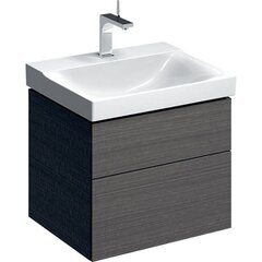 Шкафчик для раковины Geberit Xeno², с двумя выдвижными ящиками: B=58см, H=53см, T=46.2см, Серый / Меламин, древесная структура фото