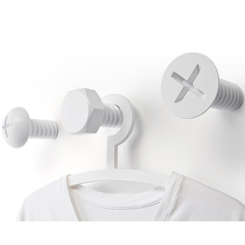 Набор вешалок Screw 3 шт. белый Qualy
