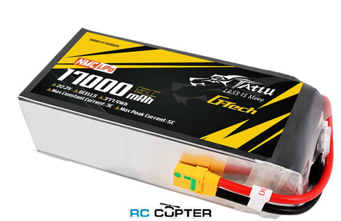 АКБ Gens Ace Tattu 17000mAh 22.2V 5C 6S1P Lipo, Semi-solid, NMC, G-Tech, XT90S-F