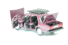VAZ-2107 Lada with roof rack darkred Agat Mossar Tantal 1:43