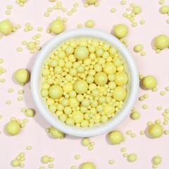 Шарики кранч Жемчуг желтый микс 100 гр.