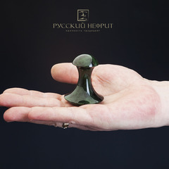 Нефритовый массажёр Гриб. Зелёный нефрит.