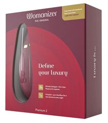 Бордовый клиторальный стимулятор Womanizer Premium 2 - 