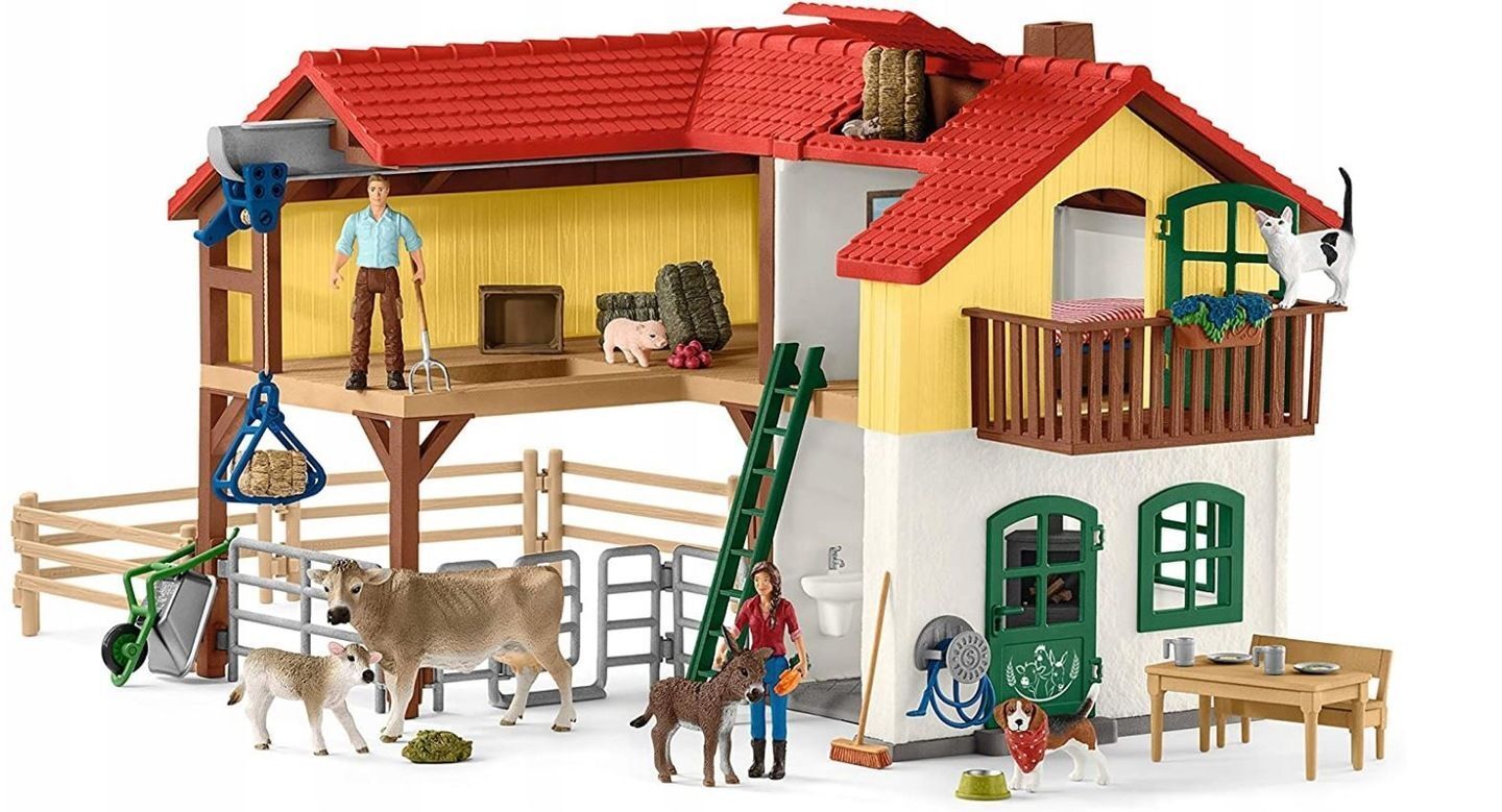 Фигурки Schleich Farm World - Фермерский дом с конюшней и животными - Ферма  42407 купить в Москве | Доставка по России.