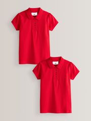 Поло школьное для девочки Next M82-230, 2 шт., Красный