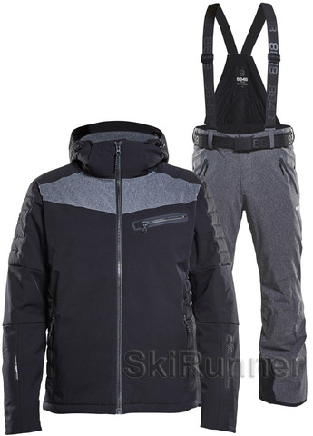 Элитный горнолыжный костюм 8848 Altitude Dimon Jacket Venture Black-Grey Melange 18 мужской