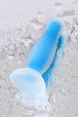 Голубая, светящаяся в темноте анальная втулка Namor Glow - 12,5 см. - 