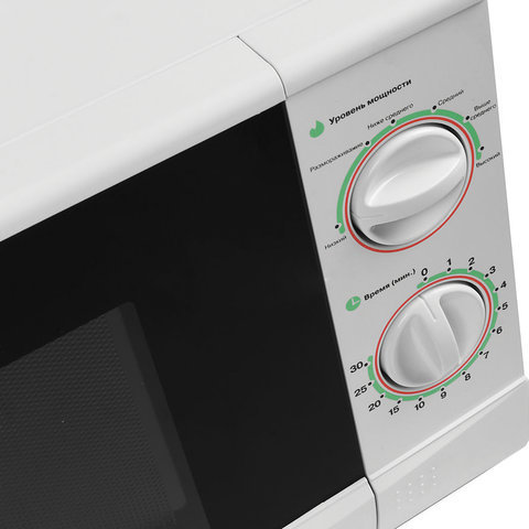 Микроволновая печь MYSTERY MMW-2012, объем 20 л, мощность 800 Вт, механическое управление, таймер, белая