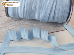 Резинка для повязок  с легким блеском голубая 16 мм