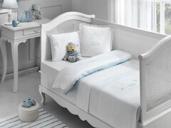 Детское постельное белье с покрывалом Tivolyo home Happy Bebe голубое