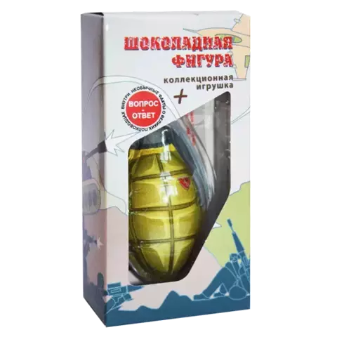 Фигурка Лимонка с сюрпризом из темного шоколада в подарочной упаковке (4376)