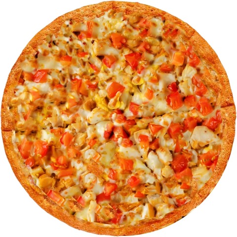 Pizza with chicken and cheese