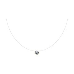 53-170-01157-6 - Колье на леске-невидимке из желтого золота с подвеской Swarovski Zirconia