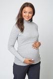 Водолазка для беременных и кормящих 12165 серый меланж
