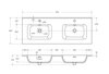 Cezares ECO-CER-N-1200-2C-SO-2-BL ECO-CER-N База под раковину подвесная с двумя выкатными ящиками для раковины с двумя чашами, Bianco Lucido, 1200x457x500, ECO-CER-N-1200-2C-SO-2-BL