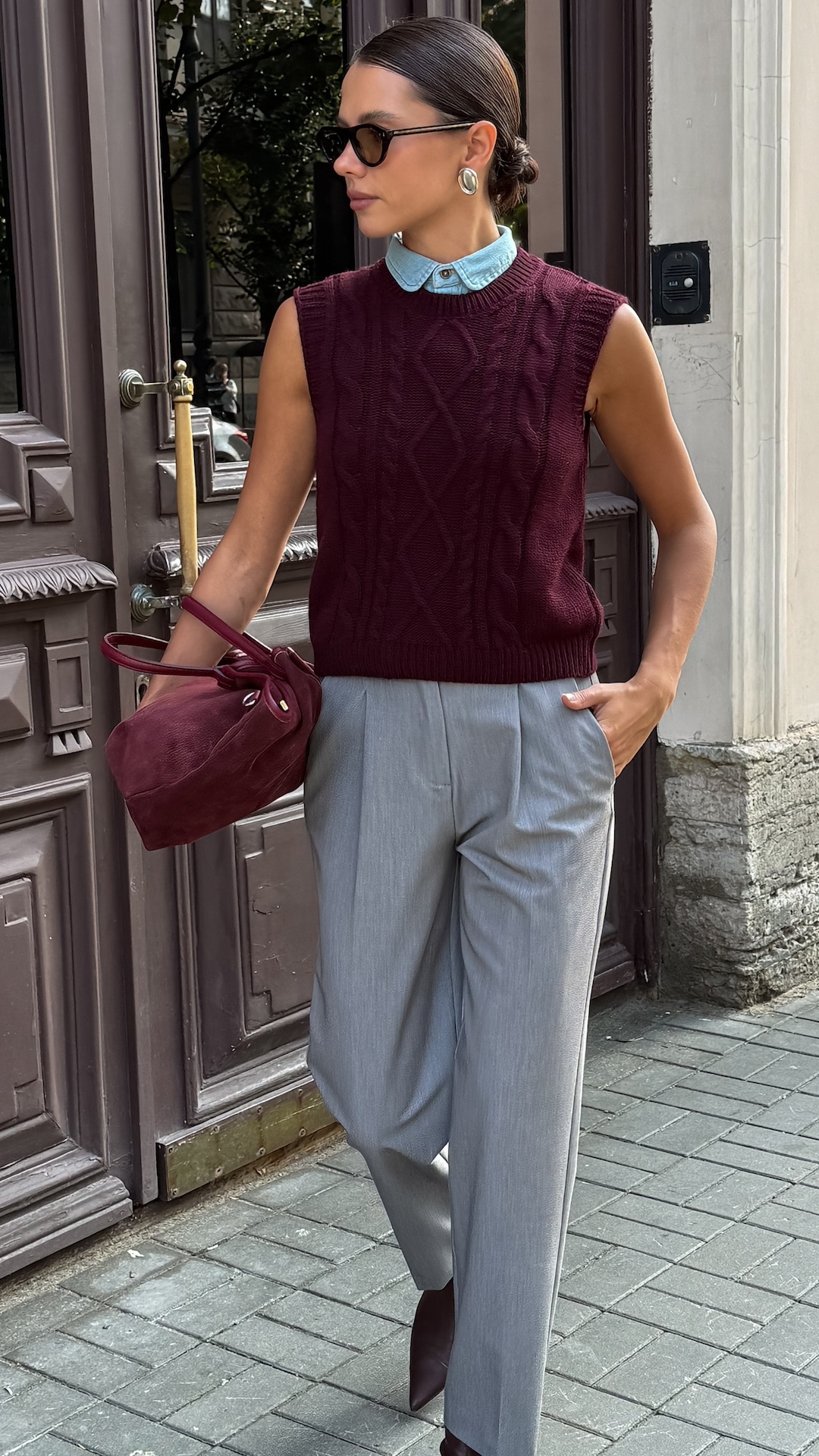 Жилет с винтажным узором с добавлением альпаки