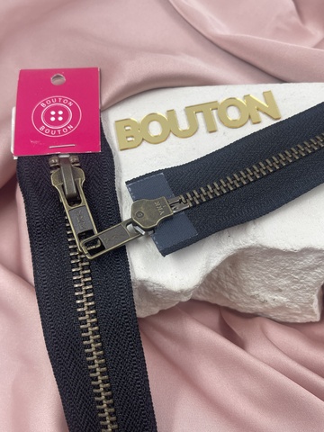 Молния металлическая, двухзамковая YKK тип 5 темная латунь[580]