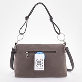 Сумка Саломея 1155 эко-замша серый шоколад