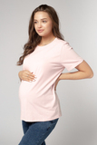 Футболка для беременных 18116 розовая пудра