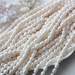 Жемчуг натуральный речной, рис, 7,5-11,3 мм, 1 нить, Ж027