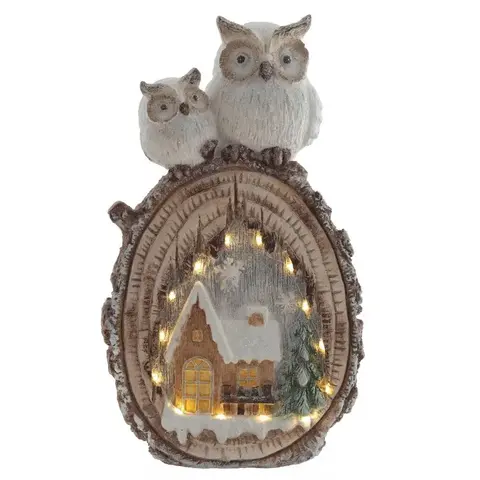 Фигурка декоративная "Совы" (подсветка, 3xAA, н/п), L31 W13 H53 см